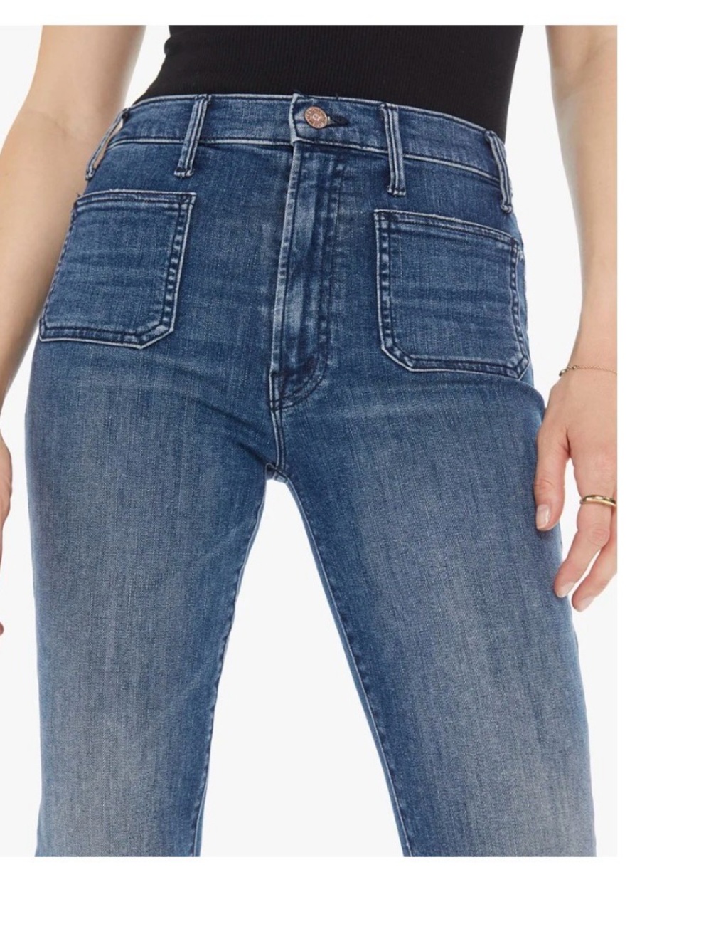 MOTHER Hustler patch pocket fray ankle jeans 
Out for the evening - Picture 3 of 10